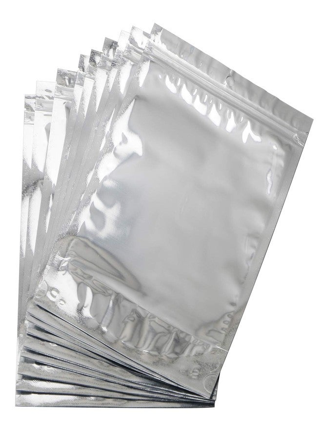 Ellbest 100Pcs Smell Proof Bags, Clear Silver Reclosable Aluminum Mylar Foil Plastic Bag Zip Lock Bags Packaging Zipper Pouches for Bulk Food Storage Coffee Candy 6.3x9.5 inch - Image 1